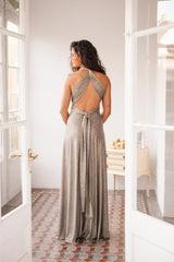 Vestido Oro metalizado para invitada - Gala Limited edition Largo