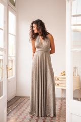 Vestido Oro metalizado para invitada - Gala Limited edition Largo