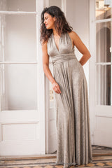 Vestido Oro metalizado para invitada - Gala Limited edition Largo