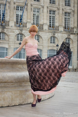 Peach bridesmaid dress, long peach dress, infinity long dress, romantic light peach pink dress, nude maxi dress, event dress, co