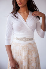 Top de novia marfíl con manga - Bolero Essential