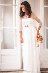 Vestido de novia retro con manga larga de tul - Frida Bohemian