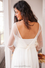 Vestido de novia retro con manga larga de tul - Frida Bohemian