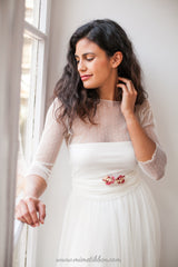 Vestido de novia retro con manga larga de tul - Frida Bohemian