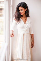 Top de novia marfíl con manga - Bolero Essential