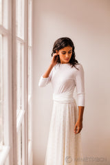 Top de novia marfíl con manga - Bolero Essential