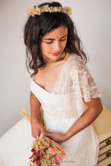 Top de encaje champagne multiposición - Wrap top |  Mimetik Bcn