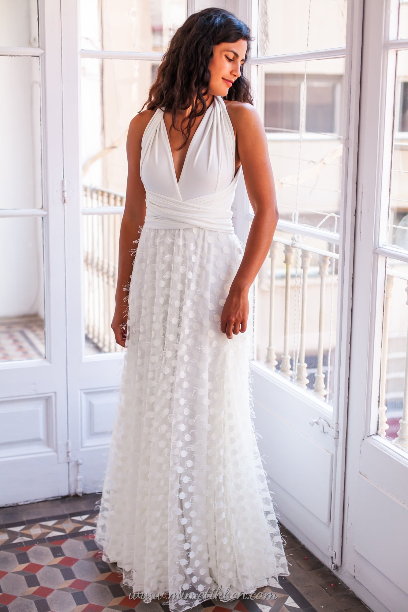 Falda de novia de tul con textura - Falda de tul accesoria