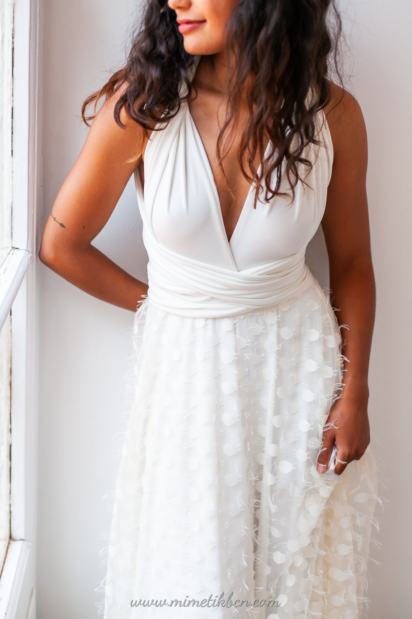 Falda de novia de tul con textura - Falda de tul accesoria