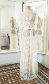 Vestido de encaje sin forro color rosa cuarzo - Frida Lace