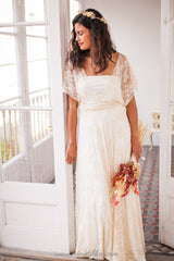 Vestido accesorio de encaje champagne