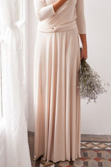 Falda larga sencilla color champagne - Falda Essential