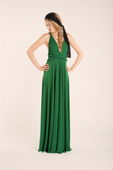 Green infinity dress, green long infinity dress, long green dress, infinity dress, bridesmaid dress, forest green maxi dress, re