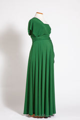 Emerald green maternity dress, long maternity infinity dress, long maternity gown, forest green maternity dress, green baby show