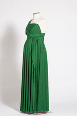 Emerald green maternity dress, long maternity infinity dress, long maternity gown, forest green maternity dress, green baby show