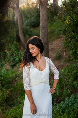 Vestido de novia liso con tirantes - Marie Essential