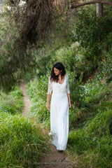Vestido de novia liso con tirantes - Marie Essential