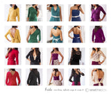 Top envolvente verde con manga - Bolero Essential