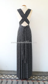 Vestido de invitada negra con topos pequeños - Gala Limited edition