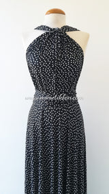 Vestido de invitada negra con topos pequeños - Gala Limited edition