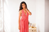 Coral bridesmaid dress, coral pink bridesmaid dress, coral wedding, coral maxi dress, salmon pink dress, rose long dress, peach