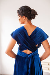 Vestido de noche convertible de terciopelo azul royal - Gala Velvet