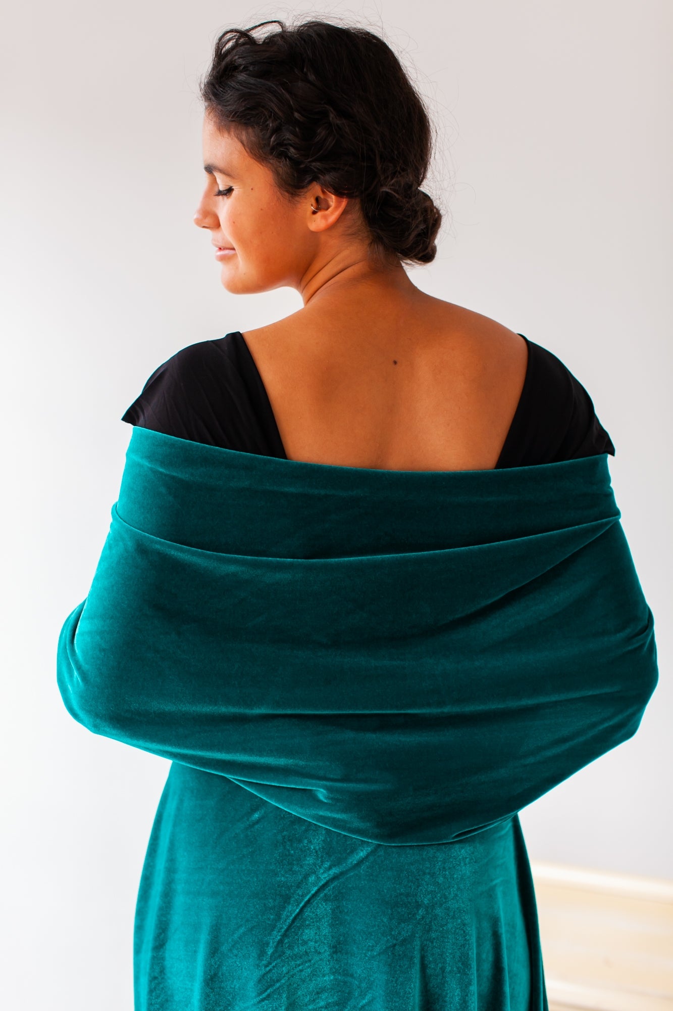 Chal de terciopelo negro para vestido de noche - Shawl Velvet