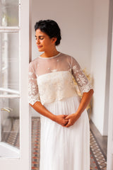 Crop top de novia de tul bordado - Jane Crop top