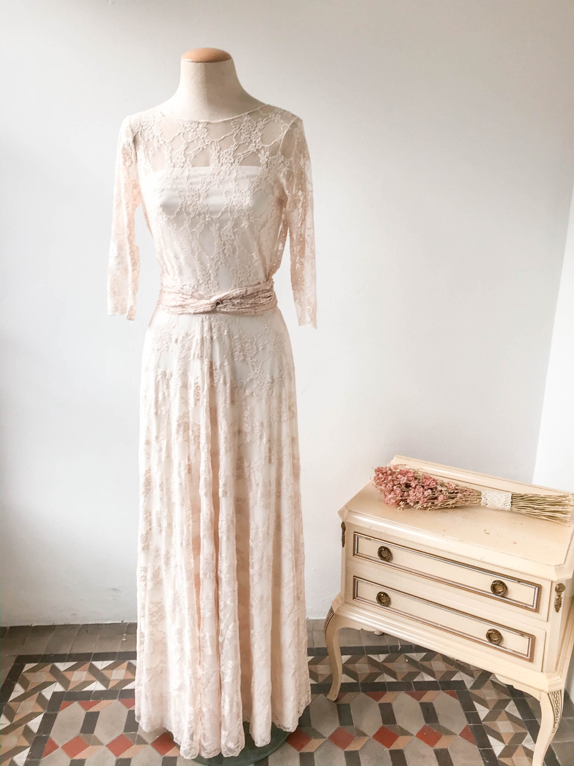 Vestido de novia de encaje estilo vintage - Gala vintage