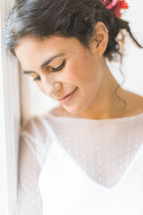 Etéreo traje de novia con falda de tul escalonado - Jane Bohemian