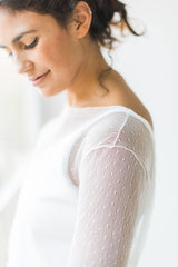 Etéreo traje de novia con falda de tul escalonado - Jane Bohemian