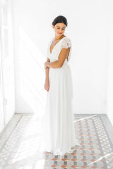 Vestido de novia plisado de encaje, Gala Rustic