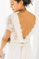 Vestido de novia plisado de encaje, Gala Rustic