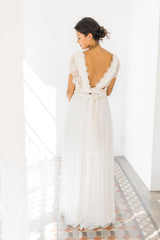 Vestido de novia plisado de encaje, Gala Rustic