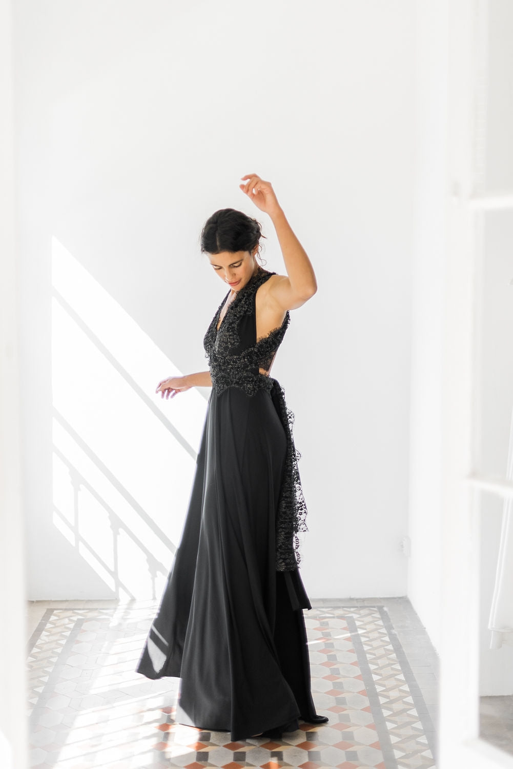 Vestido de novia plisado de encaje, Gala Rustic