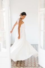 Falda larga sencilla color champagne - Falda Essential