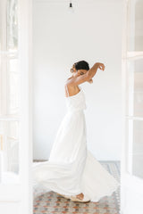 Falda larga sencilla color champagne - Falda Essential