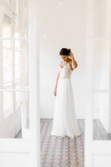 Glamuroso vestido de novia con top de lentejuelas y falda de tul - Jane Rustic