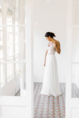 Glamuroso vestido de novia con top de lentejuelas y falda de tul - Jane Rustic