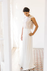 Glamuroso vestido de novia con top de lentejuelas y falda de tul - Jane Rustic