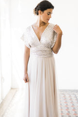 Glamuroso vestido de novia con top de lentejuelas y falda de tul - Jane Rustic