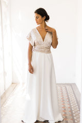 Glamuroso vestido de novia con top de lentejuelas y falda de tul - Jane Rustic