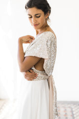 Glamuroso vestido de novia con top de lentejuelas y falda de tul - Jane Rustic