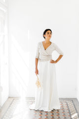 Glamuroso vestido de novia con top de lentejuelas y falda de tul - Jane Rustic