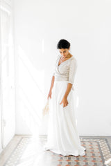 Glamuroso vestido de novia con top de lentejuelas y falda de tul - Jane Rustic