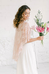 Vestido de Novia Pantalón con Capa de Encaje - Mimètik