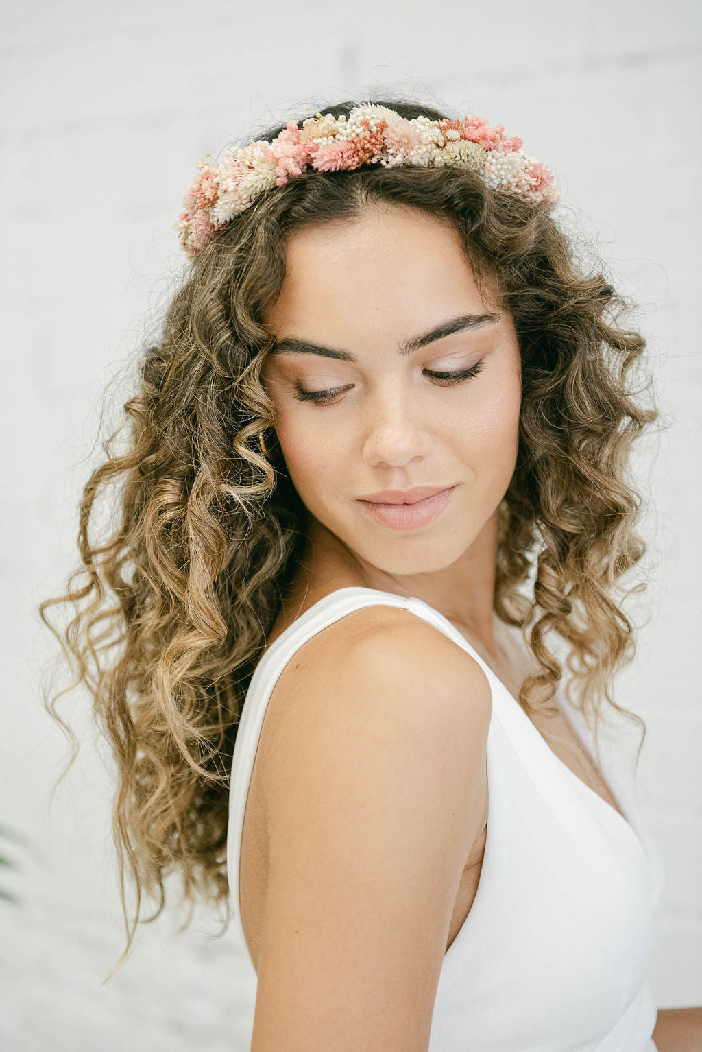 Corona de flores preservadas para novia | Corona floral boho