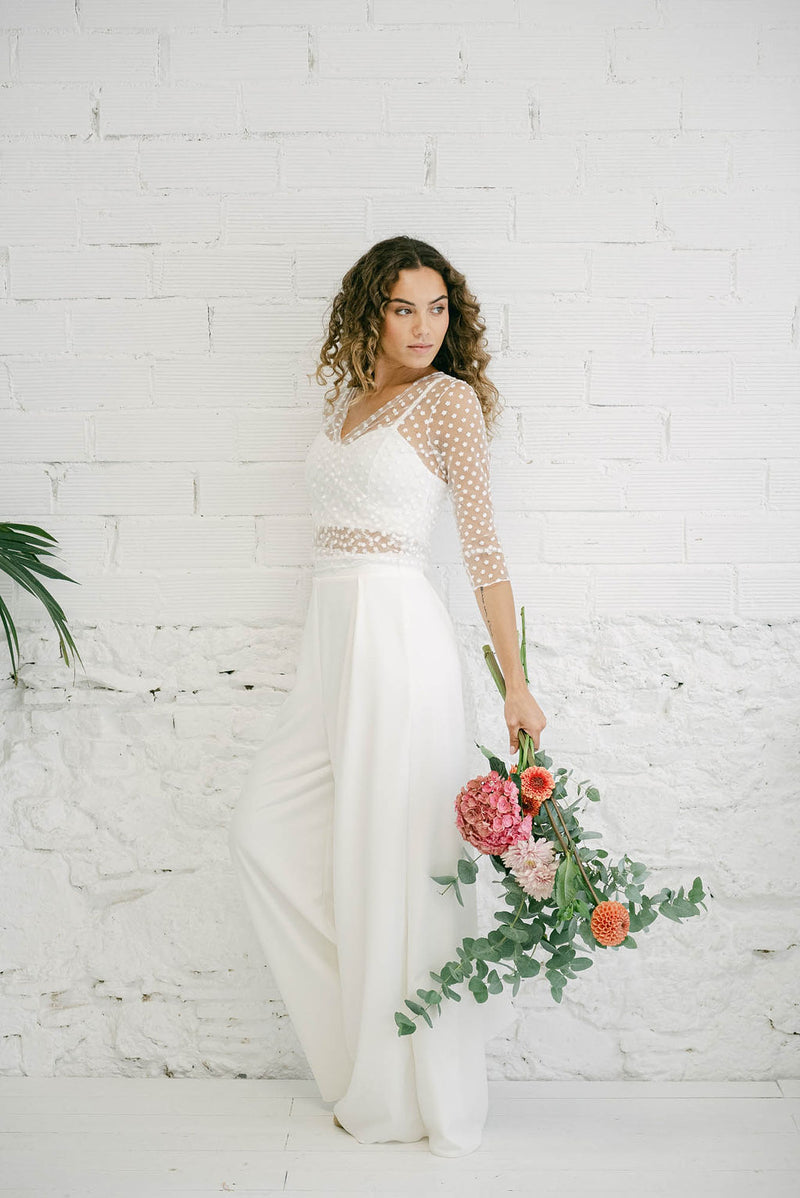 Bolero de Novia de Tul con Flores