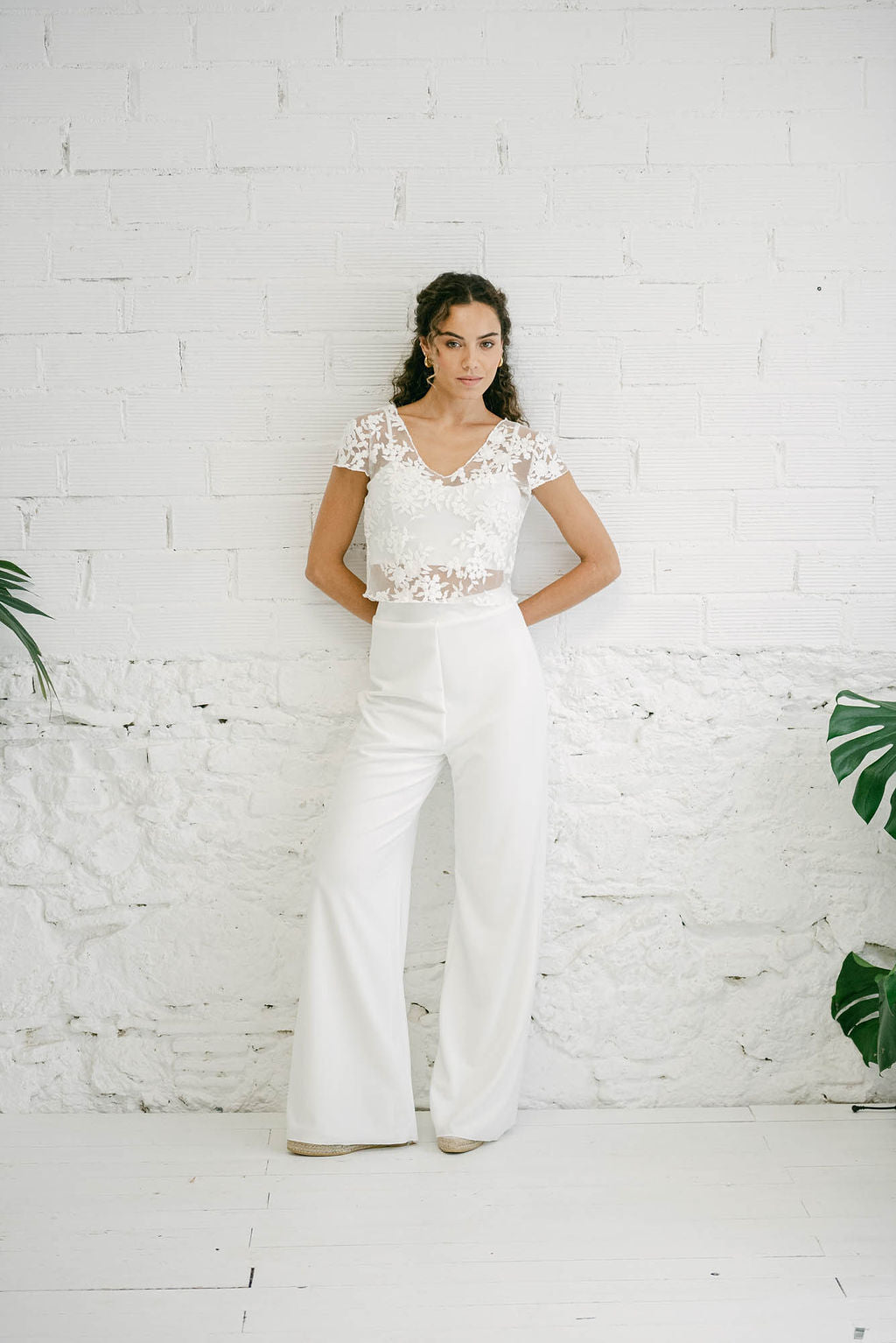 Pantalón de Novia Recto Color Marfil