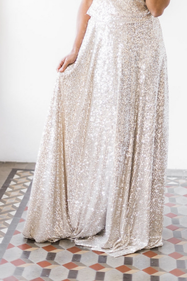 Falda de Lentejuelas Larga para Novia - Falda Sequin